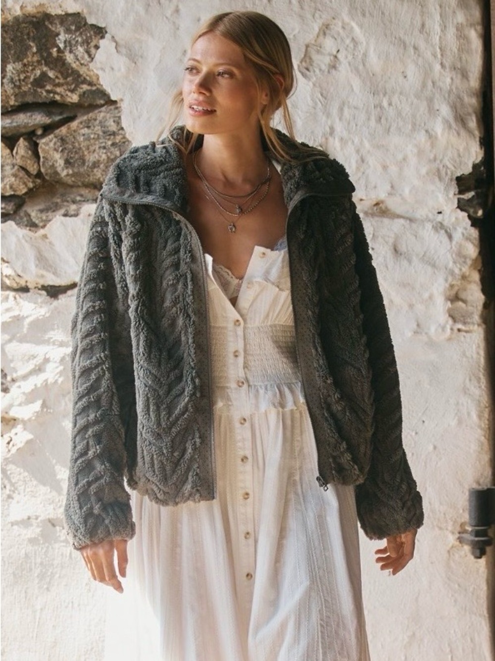 Pilcro Faux Fur Jacket